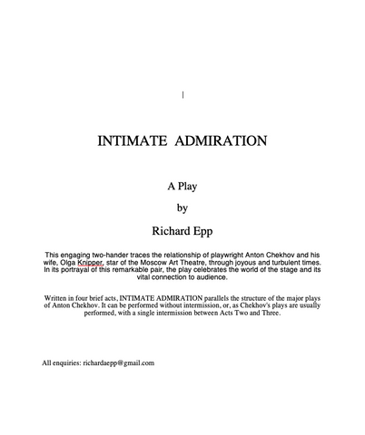 Intimate Admiration by Richard Epp